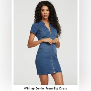 GUESS Factory Whitley Dark Denim Zipper Dress (L)